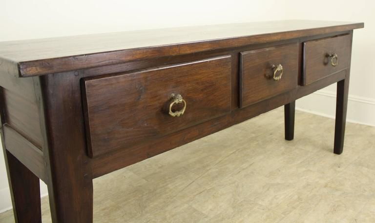 Chunky Chestnut Server With Brass Lion's Head Drawer Pulls Throughout Kaysville  (View 5 of 15)