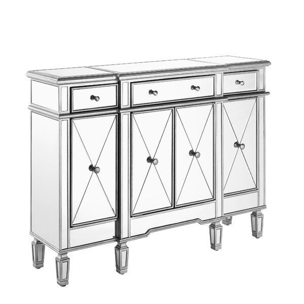 Contempo 48" Wide 3 Drawer Server | Mirror Cabinets Pertaining To Dostie 48&quot; Wide Buffet Tables (View 12 of 15)