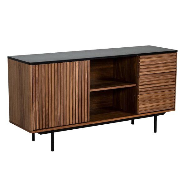 Corrigan Studio® Laleia 63'' Wide 3 Drawer Walnut Wood Inside Benghauser 63" Wide Sideboards (View 6 of 15)