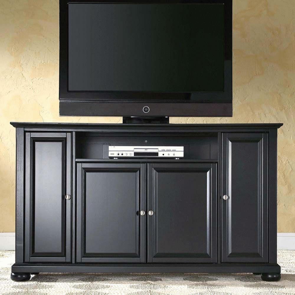 Crosley Alexandria 60" Tv Stand In Black Finish In Evanston Tv Stands For Tvs Up To 60&quot; (View 10 of 15)