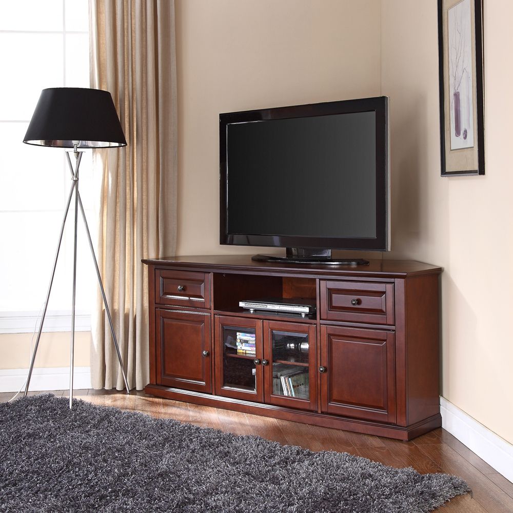 Crosley Furniture – 60" Corner Tv Stand In Vintage In Whittier Tv Stands For Tvs Up To 60&quot; (Photo 13 of 15)