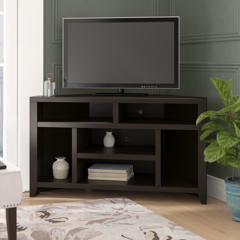 Darby Home Co Garretson Solid Wood Corner Tv Stand For Tvs Throughout Greggs Tv Stands For Tvs Up To 58" (View 3 of 15)