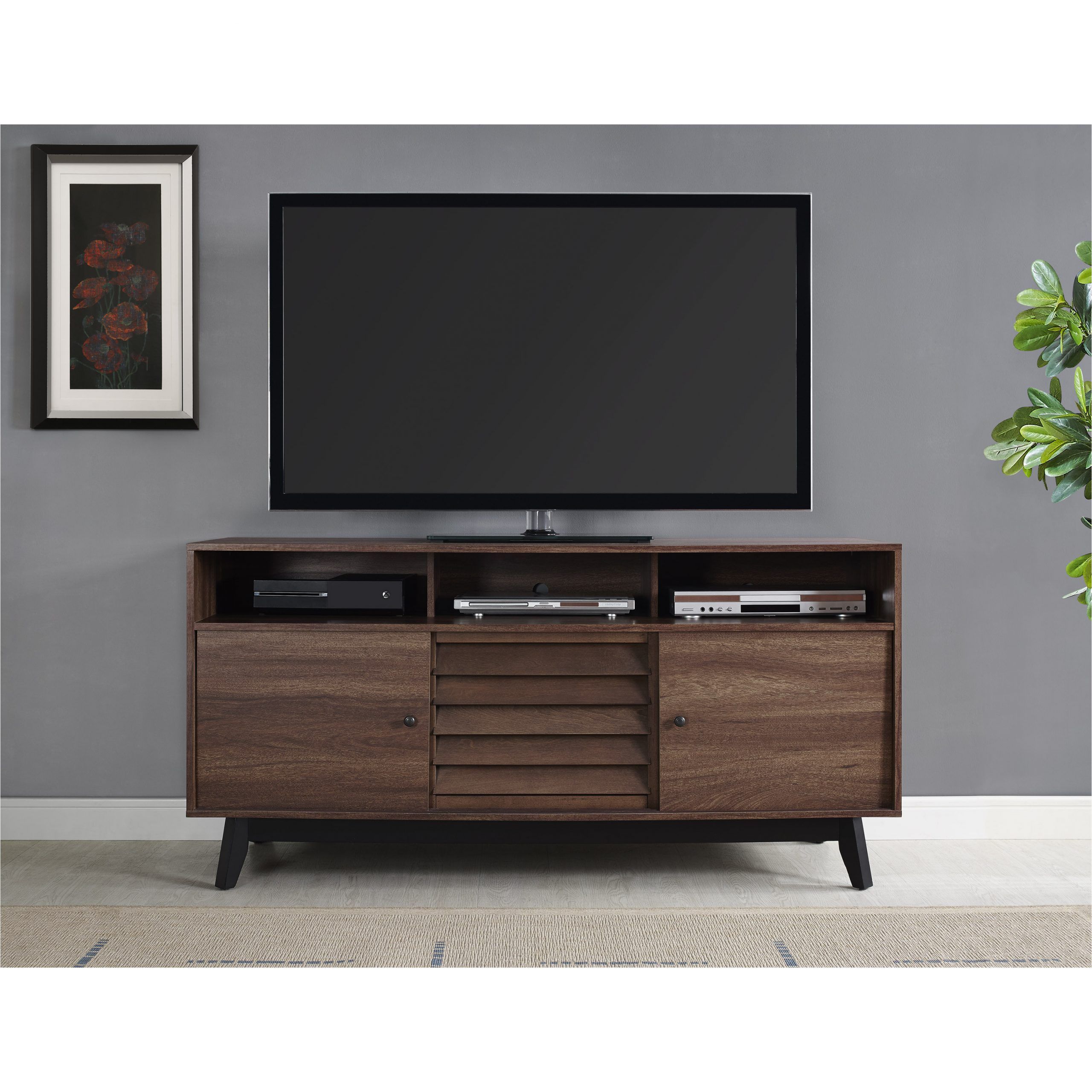 Dorel Home Products Dorel Vaughn Tv Stand (60") Grey Oak Inside Miah Tv Stands For Tvs Up To 60&quot; (View 8 of 15)