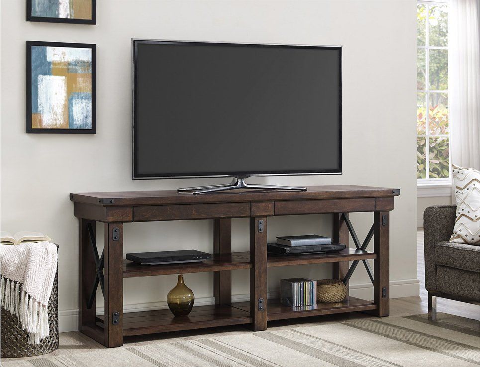 Dorel Wildwood 65 Inch Tv Stand Espresso Wood Veneer For Inch Within Shilo Tv Stands For Tvs Up To 65" (View 1 of 15)