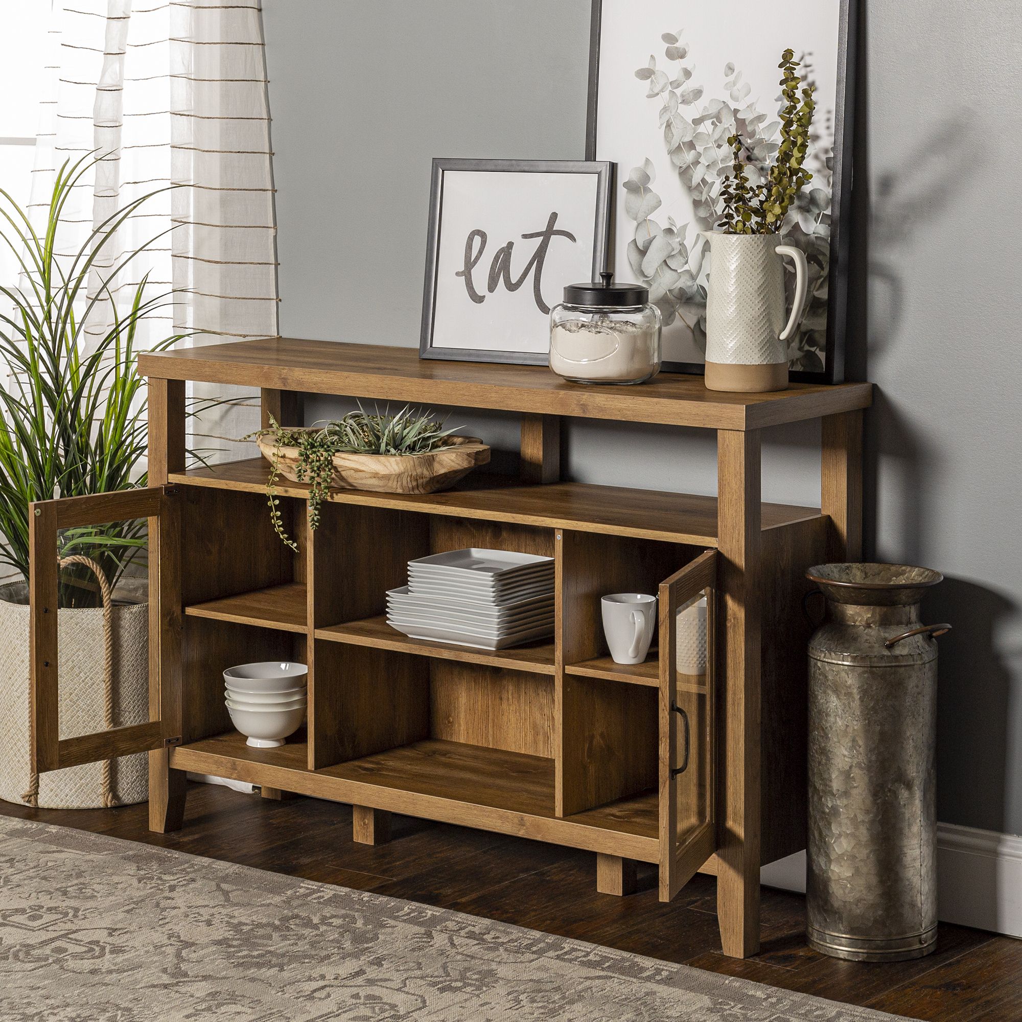 Farmhouse Barnwood Tall Tv Stand For Tvs Up To 58" Inside Josie Tv Stands For Tvs Up To 58" (View 14 of 15)