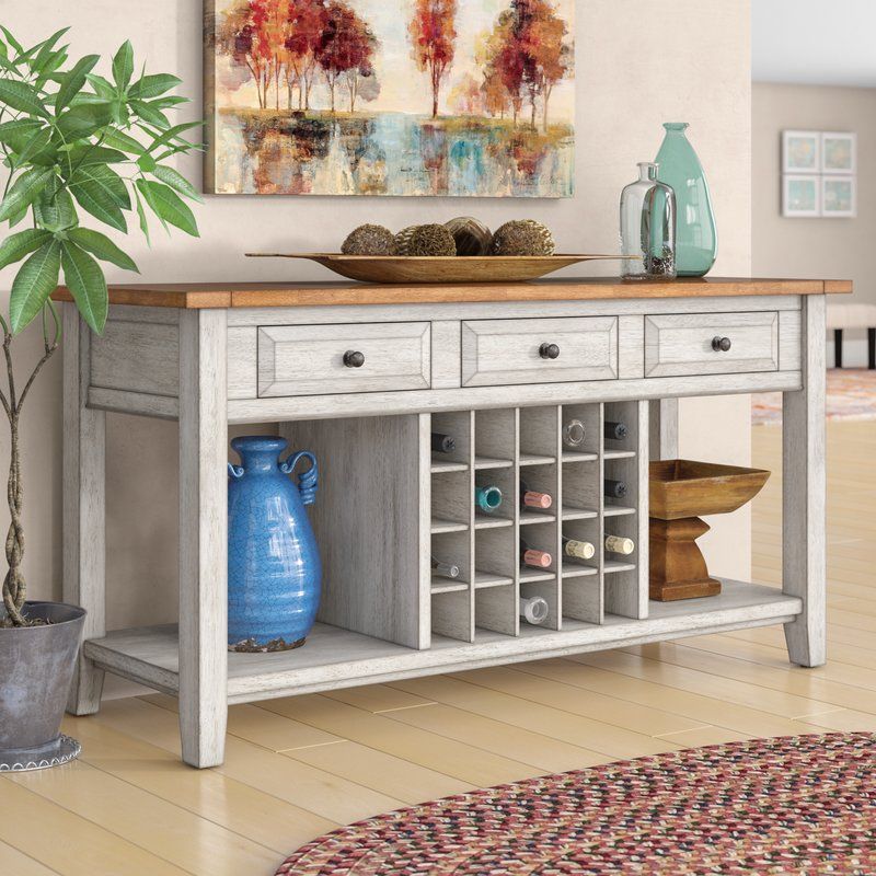 Fortville 62" Wide 3 Drawer Rubberwood Sideboard (with Inside Annabella 54&quot; Wide 3 Drawer Sideboards (View 9 of 15)