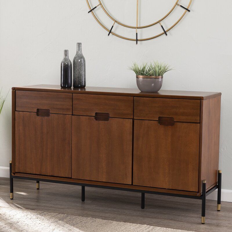 Foundry Select Luddingmore 54" Wide 3 Drawer Buffet Table Within Annabella 54" Wide 3 Drawer Sideboards (View 7 of 15)