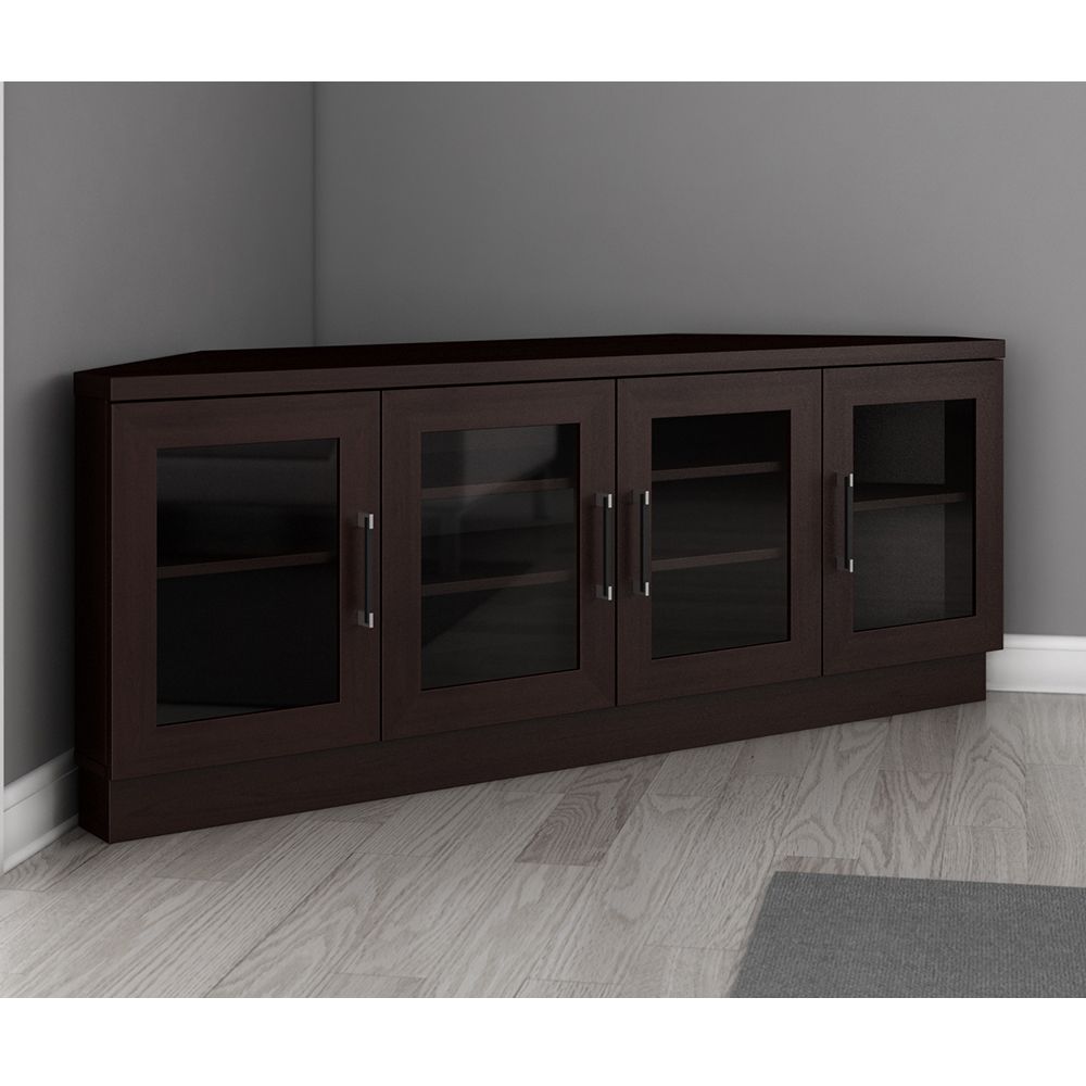 Furnitech Ft60cccw – Contemporary Corner Tv Stand Media With Aaric Tv Stands For Tvs Up To 65" (View 12 of 15)