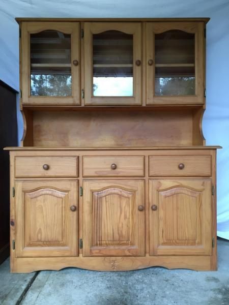 Glass Hutch – Brick7 Sale Intended For Westhoff 70&quot; Wide 6 Drawer Pine Wood Sideboards (View 13 of 15)