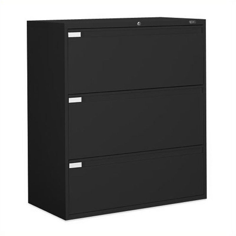 Global Office 9300p 42" 3 Drawer Lateral Metal File Pertaining To 3 Drawer And 2 Door Cabinet With Metal Legs (View 4 of 15)