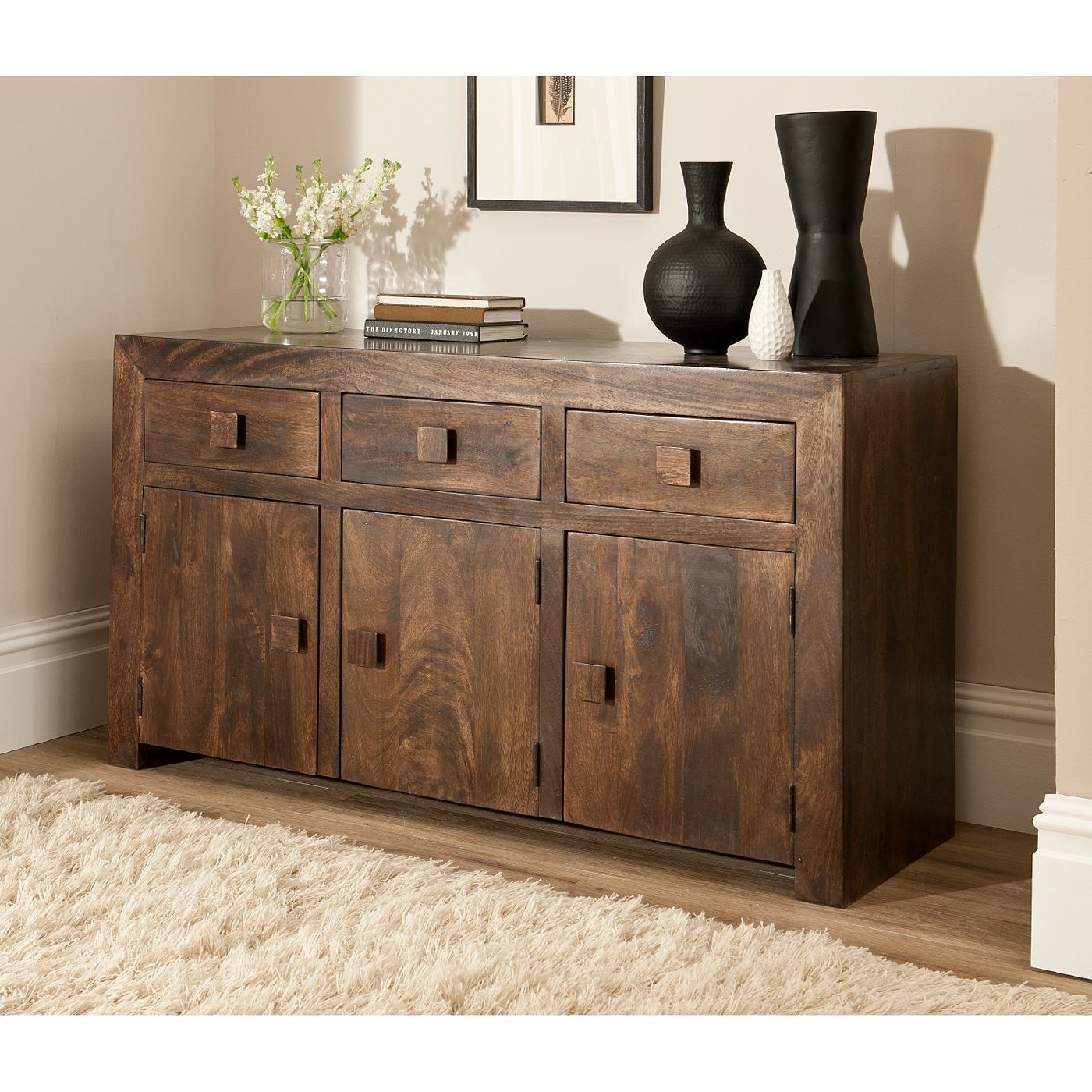 Goa 3 Drawer 3 Door Sideboard | Sideboards & Storage For Isra 56&quot; Wide 3 Drawer Sideboards (View 10 of 15)