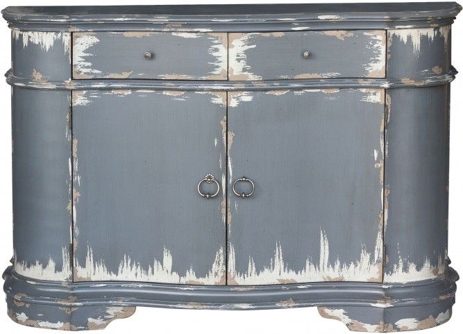 Grey Distressed Door Credenza From Pulaski | Coleman Furniture Throughout Pandora 42" Wide 2 Drawer Servers (View 7 of 15)