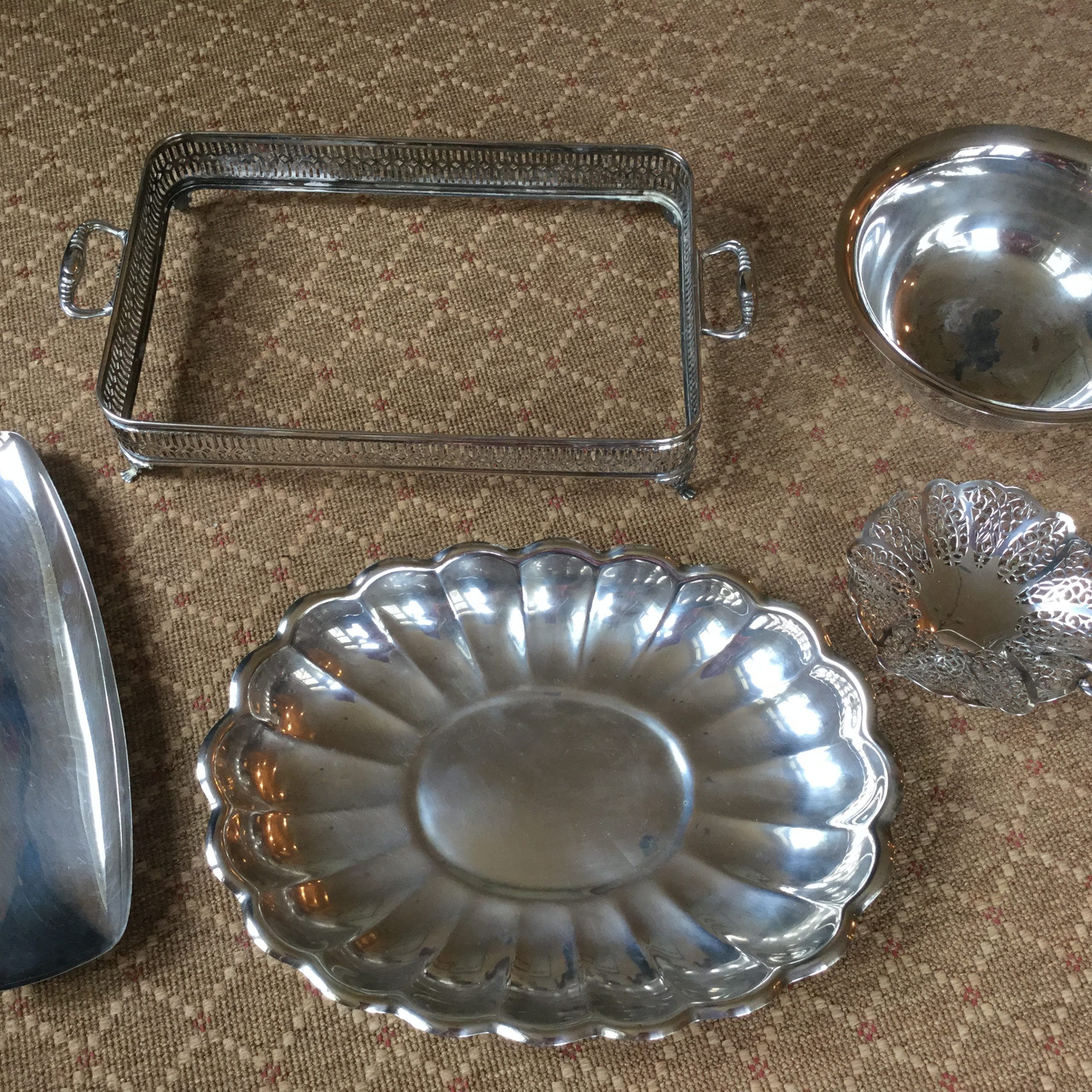 Group Of Silver Plated Serving Pieces #58174 | Black Rock With Regard To Revere  (View 11 of 15)