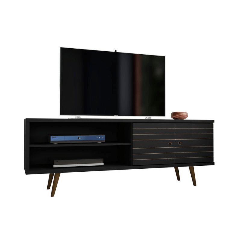 Hal Tv Stand For Tvs Up To 60" – Black – Bigbigmart Intended For Leafwood Tv Stands For Tvs Up To 60&quot; (View 8 of 15)