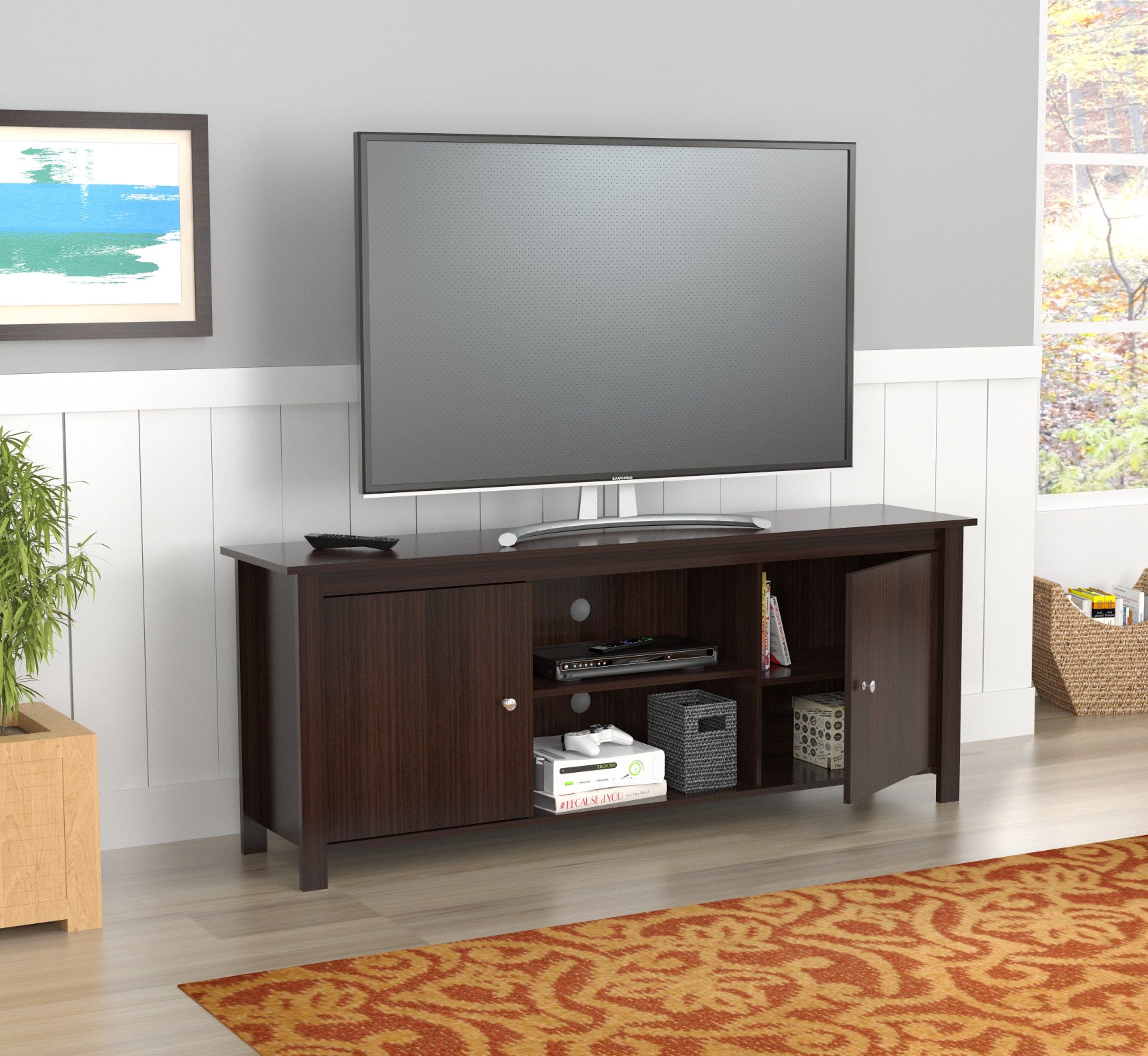 Inval Contemporary Espresso 60 Inch Tv Stand – Walmart Pertaining To Herington Tv Stands For Tvs Up To 60" (View 6 of 15)