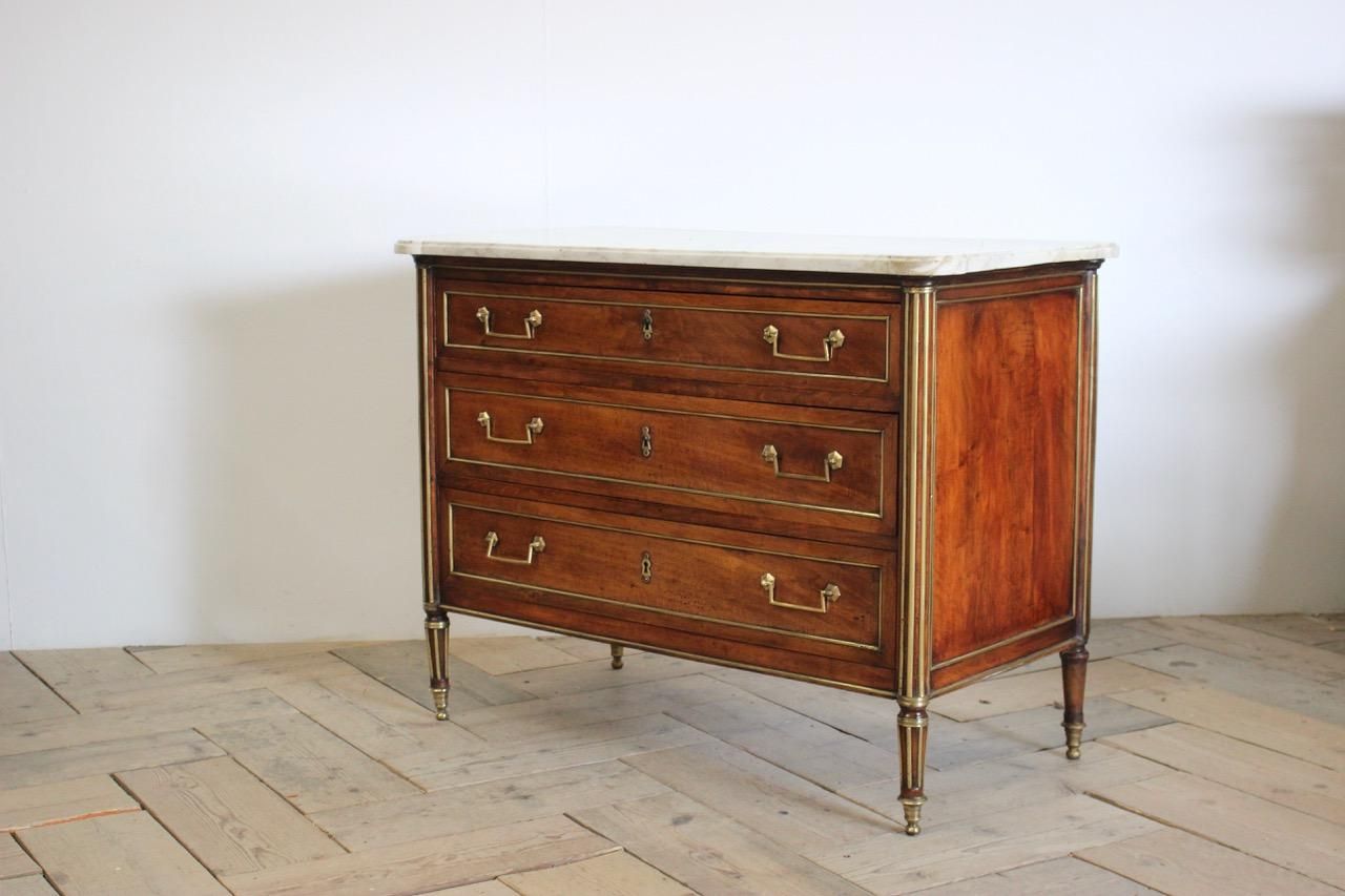 Late 18th Cent French Louis Xvi Walnut Commode – Commodes With Regard To Follett  (View 1 of 15)