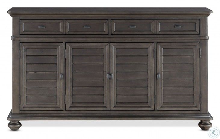 Linnett Grey And Brown Server From Steve Silver | Coleman Intended For Marple 42&quot; Wide 2 Drawer Servers (View 12 of 15)