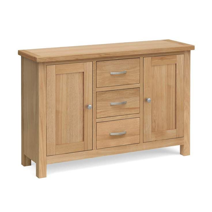 London Oak 3 Drawer Sideboard | Oak Furniture, Wide In Isra 56&quot; Wide 3 Drawer Sideboards (View 9 of 15)