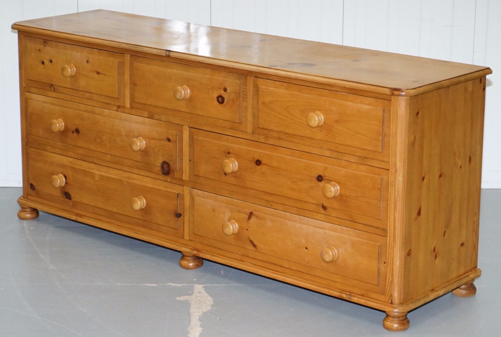 Lovely Solid Farmhouse Country Pine Bank Of Drawers With Regard To Wales Storage Sideboards (View 11 of 15)