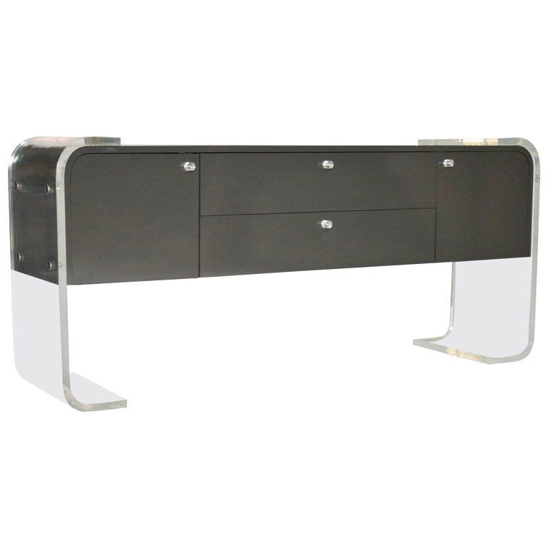 Lucite And Lacquered Wood Sideboard | Vintage Sideboard In Tabernash 55&quot; Wood Buffet Tables (View 13 of 15)