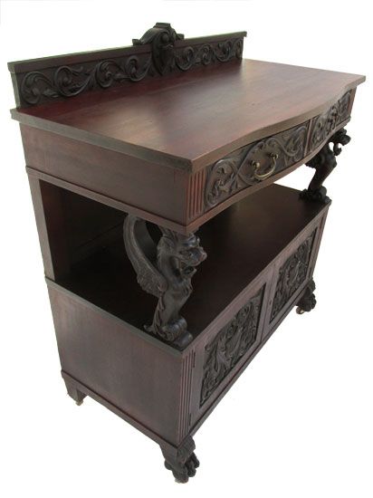 Mahogany Server With Griffins – Wooden Nickel Antiques For Marple 42" Wide 2 Drawer Servers (View 9 of 15)