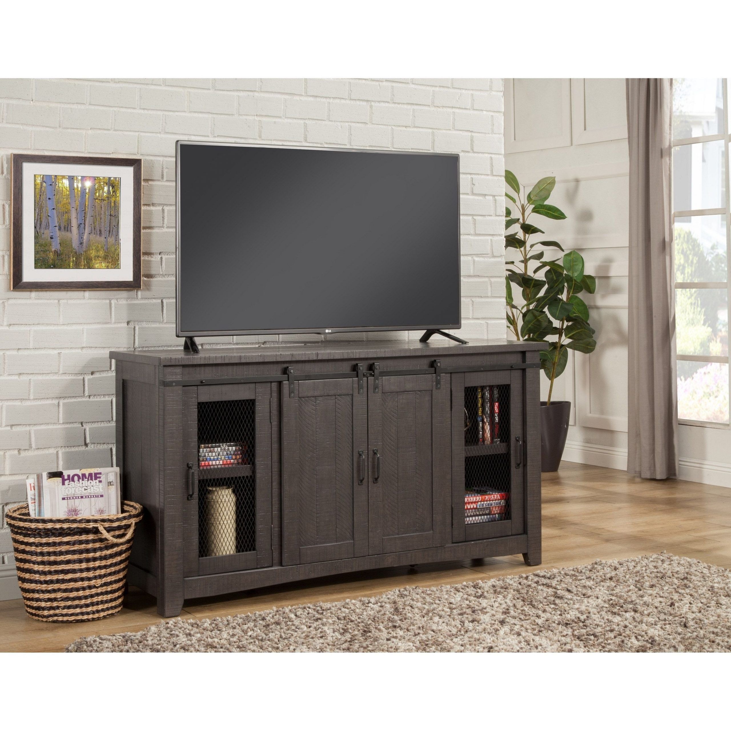 Martin Svensson Home Sierra 65" Grey Tv Stand – 65 Inches Intended For Adrien Tv Stands For Tvs Up To 65&quot; (View 13 of 15)
