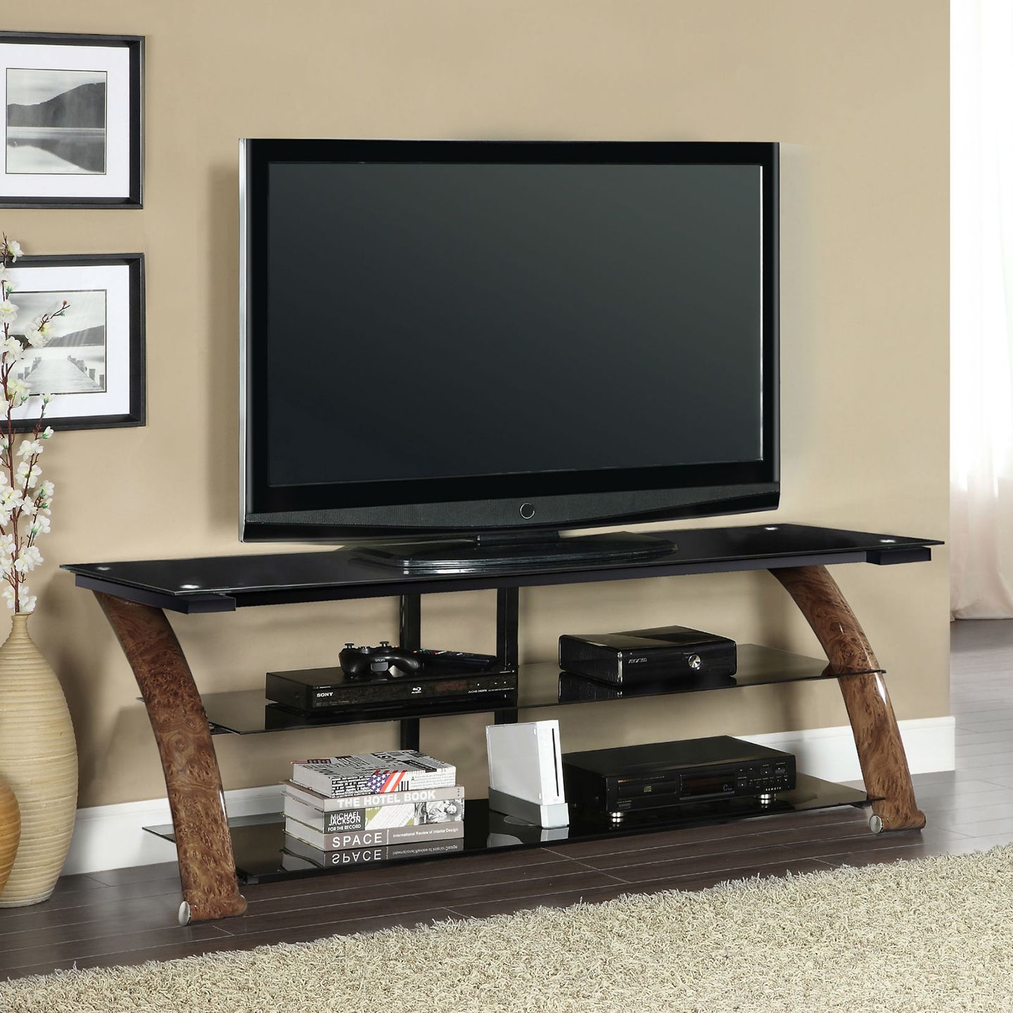 Memphis 65 Tv Stand Burl Wood – Living Essentials Corp (View 12 of 15)