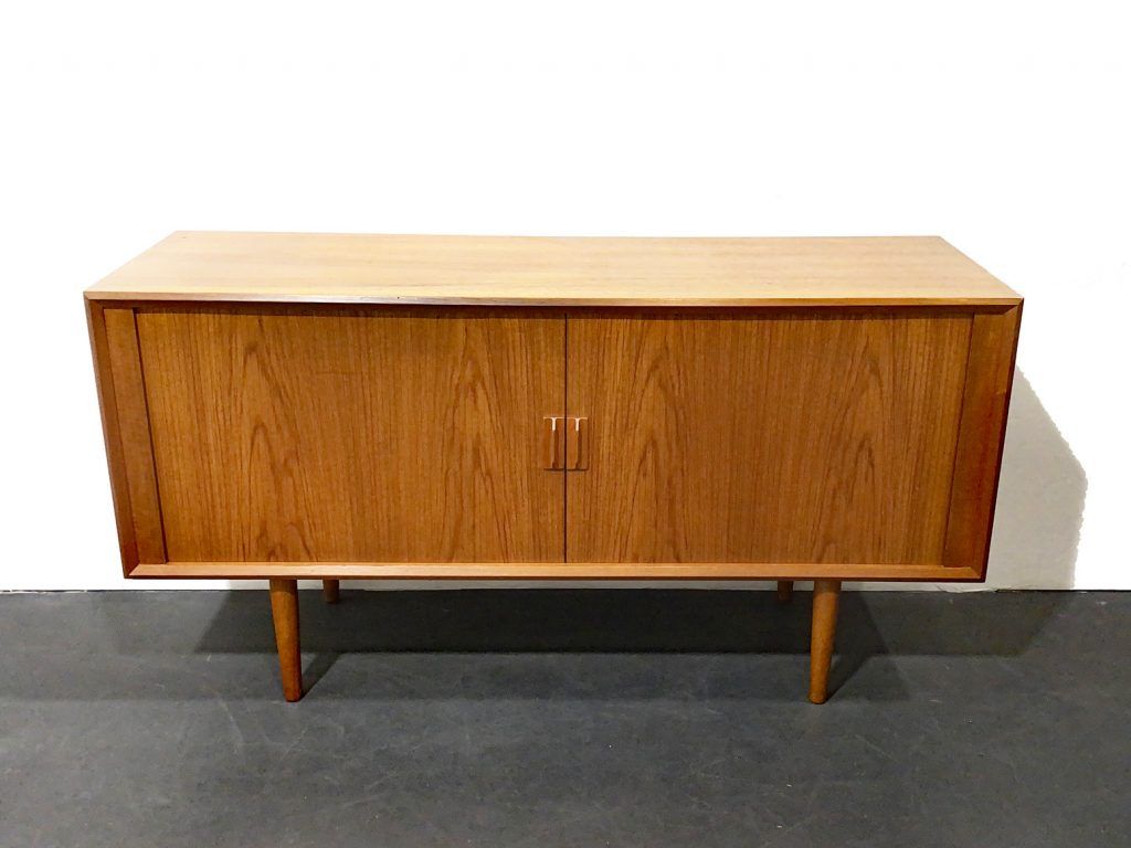 Mid Century Teak Sideboard With Tambour Doors By Svend Inside Ebenezer 59.06&quot; Wide 3 Drawer Sideboards (Photo 3 of 15)