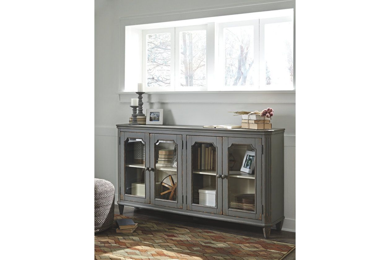 Mirimyn Accent Cabinet | Ashley Furniture Homestore Inside Wood Accent Sideboards Buffet Serving Storage Cabinet With 4 Framed Glass Doors (View 14 of 15)