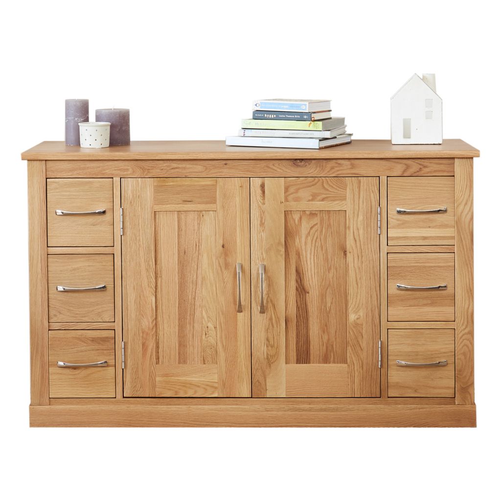 Mobel Oak Six Drawer Sideboard | Solid Oak Furniture, Oak Throughout Maeva 60&quot; 3 Drawer Sideboards (View 9 of 15)