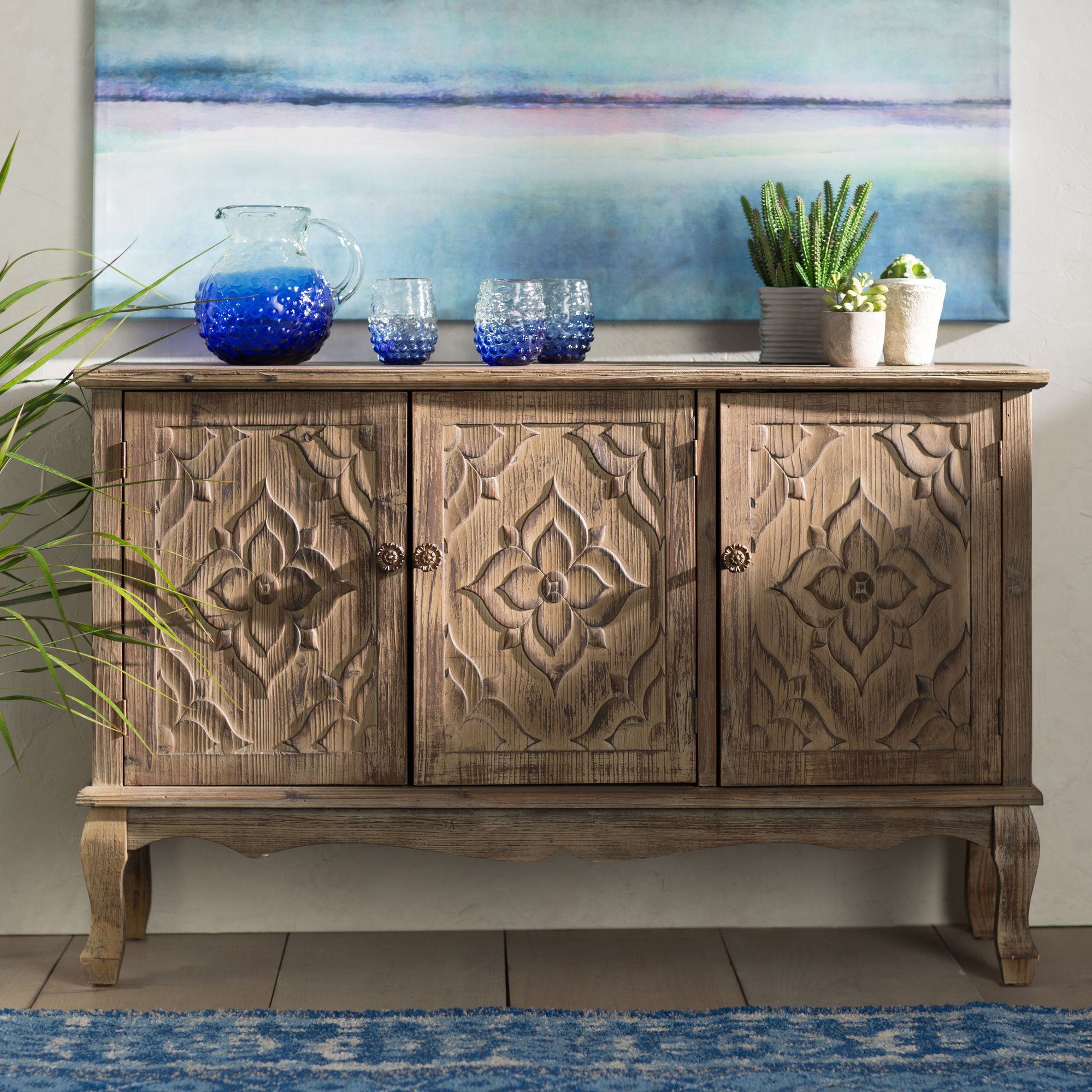 Monica Sideboard | Wood Sideboard, Sideboard, Distressed For Reece 79&quot; Wide Sideboards (View 7 of 15)