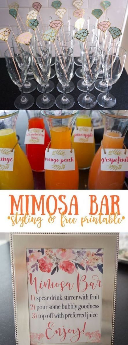 New Wedding Party Food Drinks Ideas | Mimosa Bar Bridal Pertaining To Lilah Sideboards (View 5 of 15)
