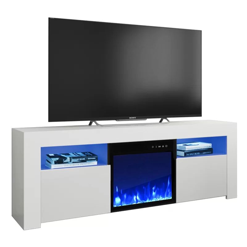 Orren Ellis Earle Tv Stand For Tvs Up To 65" With Electric Intended For Finnick Tv Stands For Tvs Up To 65&quot; (Photo 13 of 15)
