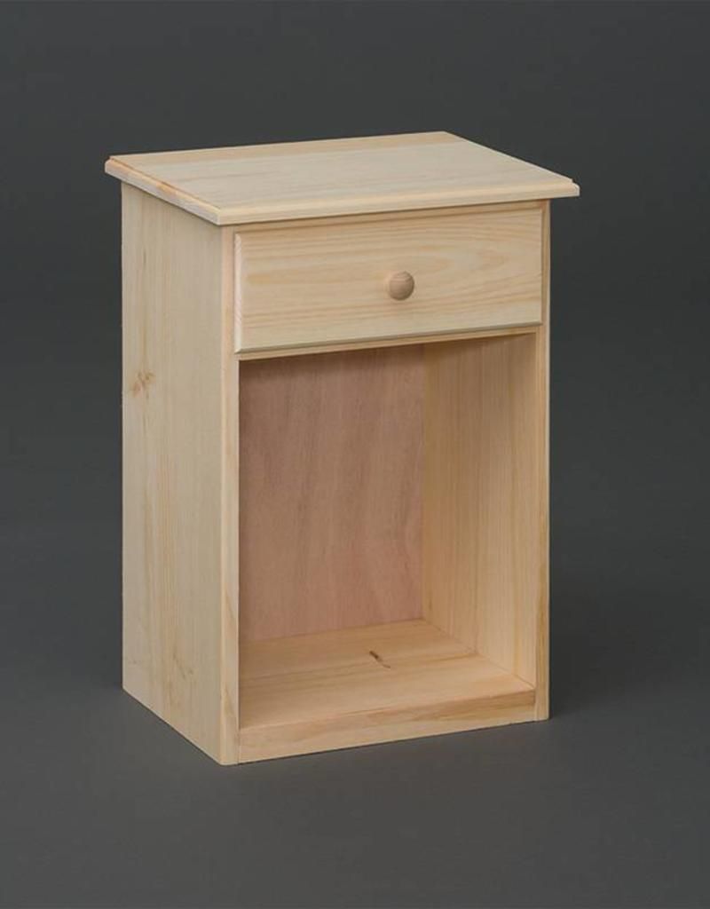 Pine 1 Drawer Nightstand – Unfinished – Bargain Box And Bunks For  (View 13 of 15)