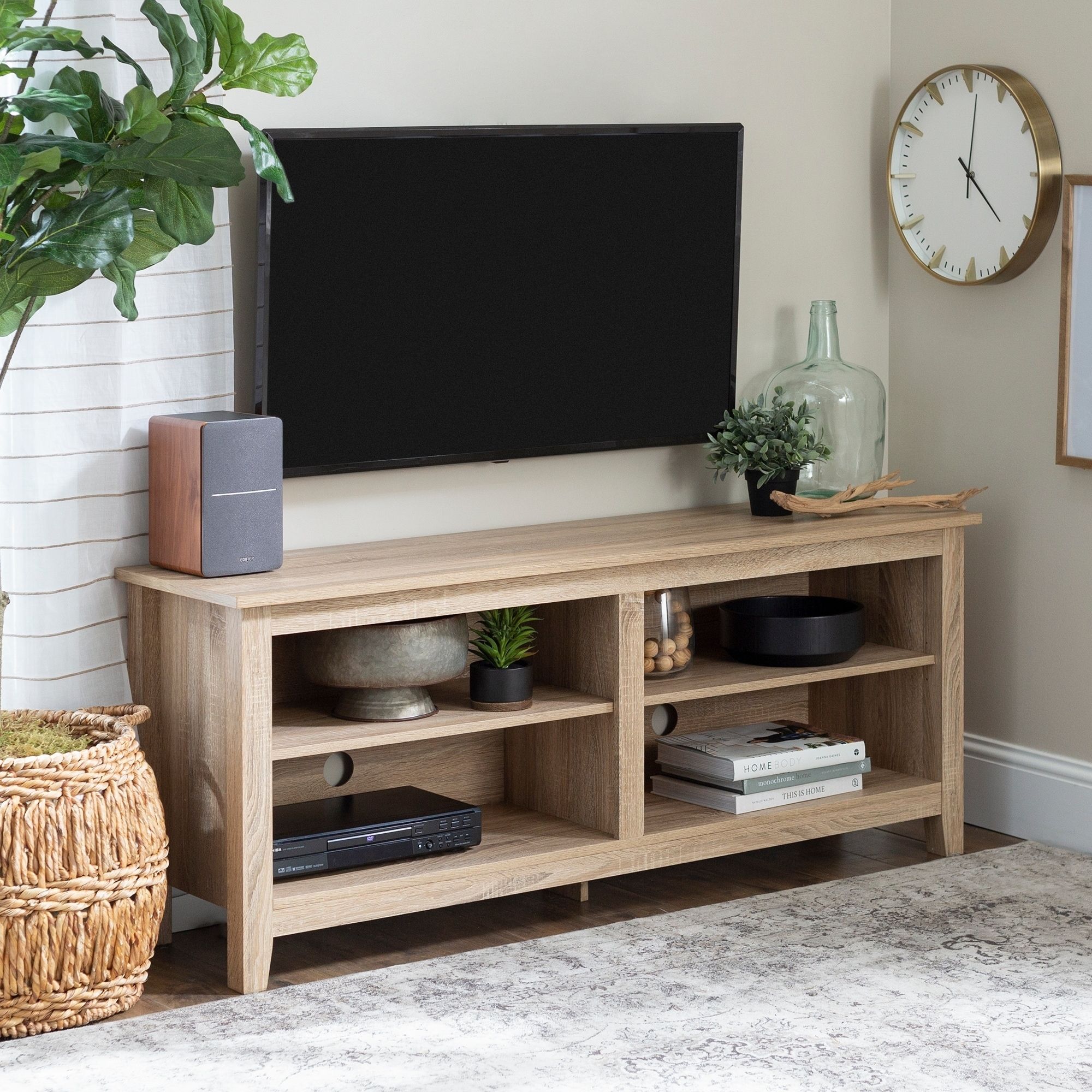 Porch & Den Dexter 58 Inch Natural Tv Stand Console Inside Greggs Tv Stands For Tvs Up To 58&quot; (View 7 of 15)