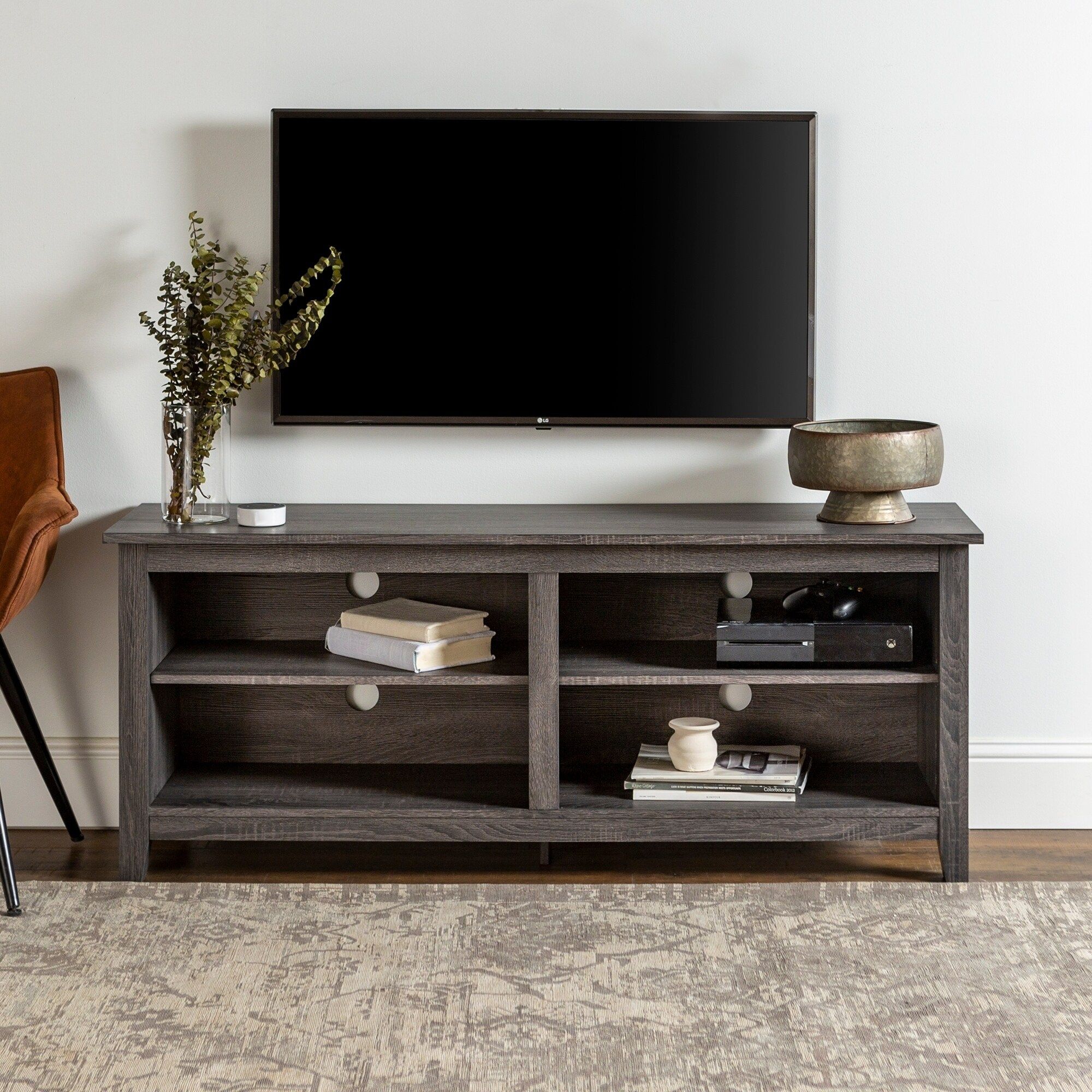 Porch & Den Harmony 58 Inch Charcoal Tv Stand Console Pertaining To Josie Tv Stands For Tvs Up To 58&quot; (View 8 of 15)