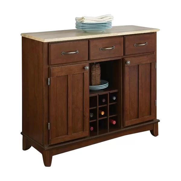 Presswood Traditional 41.75" Wide 3 Drawer Wood Server In Presswood Traditional  (View 8 of 15)
