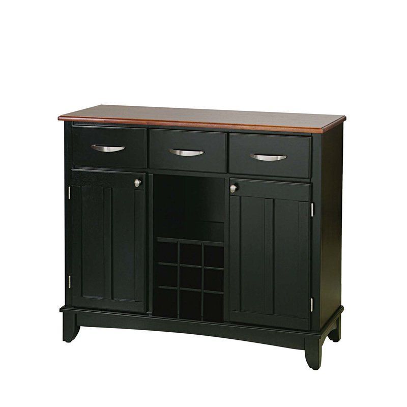 Presswood Traditional 42" Wide 3 Drawer Server | Black Pertaining To Chouchanik 46 Wide 4 Drawer Sideboards (View 9 of 15)