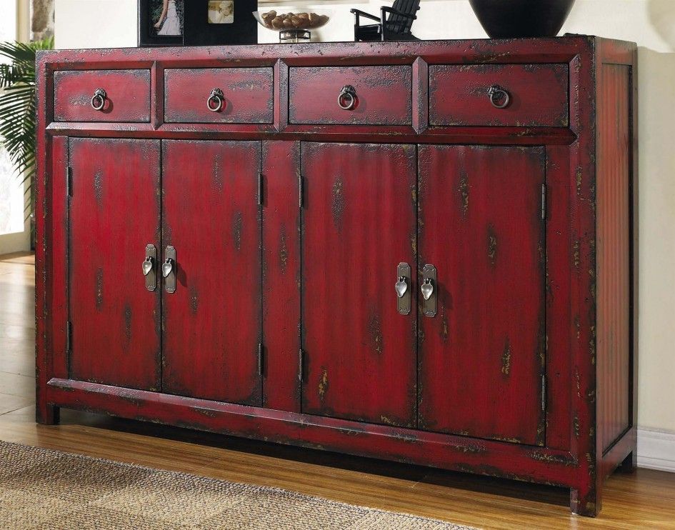 Red Buffet Cabinet – Summervilleaugusta For Shirley Mills 52" Wide Buffet Tables (View 9 of 15)