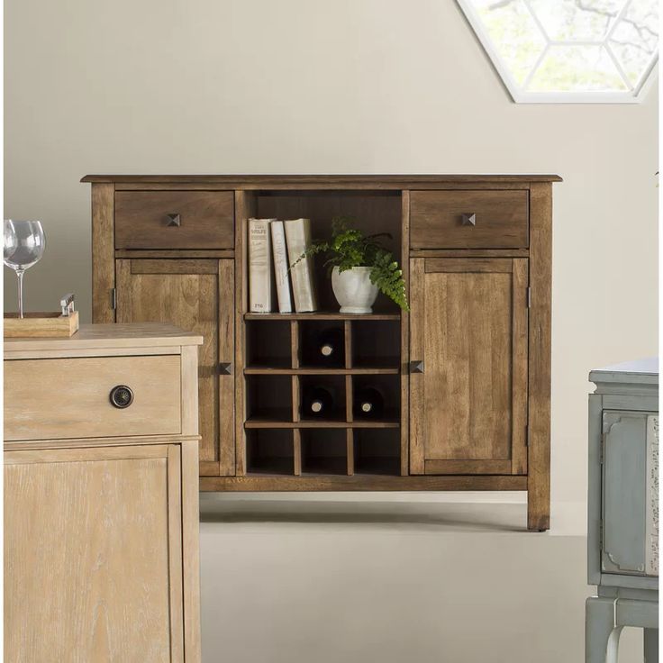Ross 48" Wide 2 Drawer Rubberwood Wood Server | Dining With Jakobe 66" Wide Sideboards (View 7 of 15)