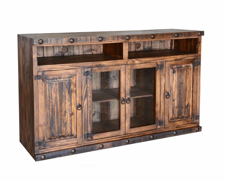 Rustic 60" Tv Stand, Pine Wood 60" Tv Stand, Wood Tv Stand Within Herington Tv Stands For Tvs Up To 60" (Photo 14 of 15)