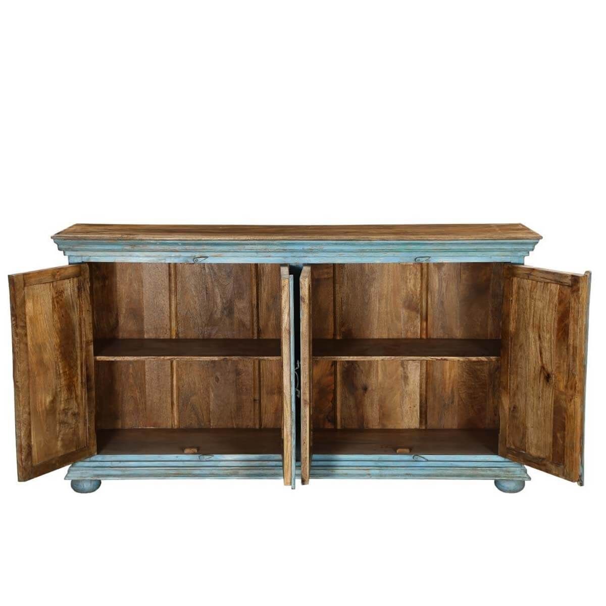 Sky Blue Starburst Mango Wood 70" Sideboard Cabinet Inside Strock 70&quot; Wide Mango Wood Sideboards (View 5 of 15)