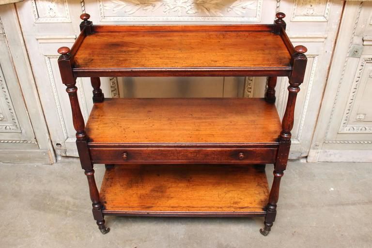 Small Scale English Mahogany Three Tiered Trolley At 1stdibs Inside Fagaras  (View 4 of 15)
