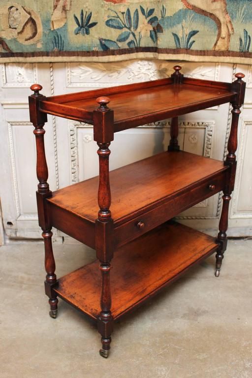 Small Scale English Mahogany Three Tiered Trolley At 1stdibs Throughout Fagaras  (View 7 of 15)