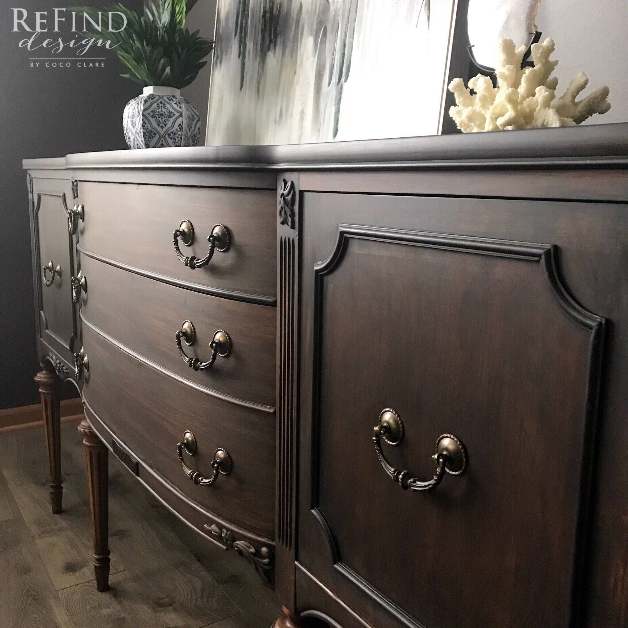 Sold Vintage Traditional Buffet, Black Modern Sideboard In Orner Traditional Wood Sideboards (View 15 of 15)