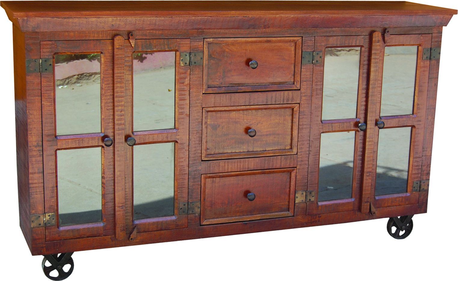 Solid Mango Wood Mobile Sideboard | Hedgeapple Inside Hargrove 72&quot; Wide 3 Drawer Mango Wood Sideboards (View 5 of 15)