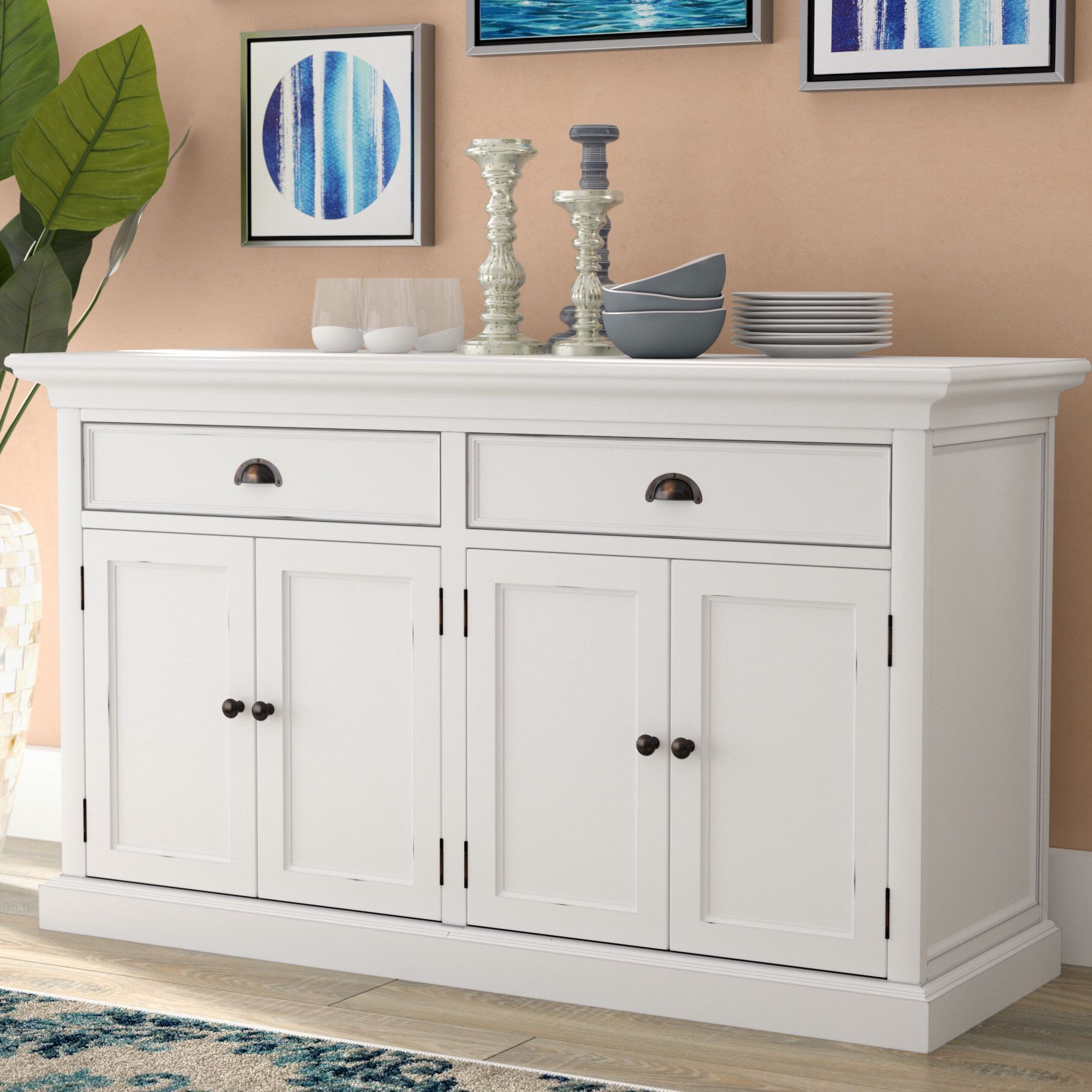 Sorrento 57.09" Wide 2 Drawer Sideboard | Farmhouse In  (View 11 of 15)