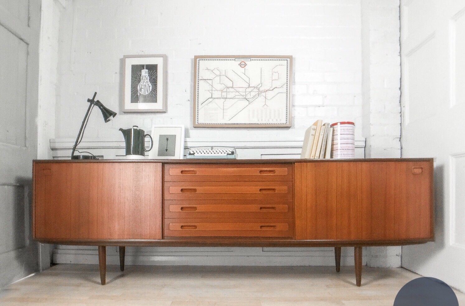 Stunning Huge Mid Century Danish Sideboard In Teak With For Grieg 42" Wide Sideboards (View 9 of 15)