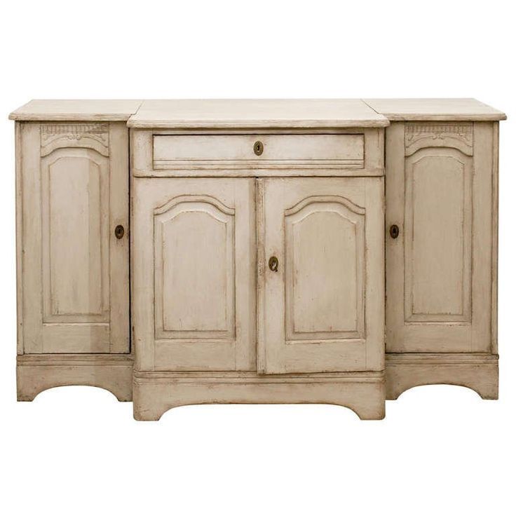 Swedish 1820s Painted Wood Breakfront Enfilade With Single With Philbrick Drawer Servers (View 12 of 12)