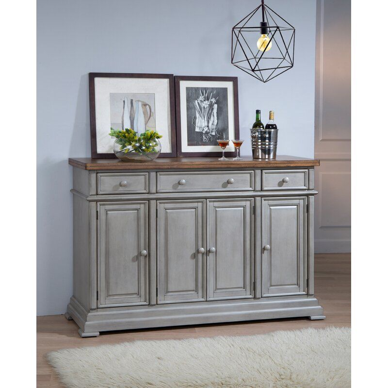 Three Posts Courtdale 60" Wide 3 Drawer Sideboard Pertaining To Eskew 60&quot; Wide Sideboards (View 1 of 15)